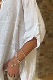 Made in Italy Pia Pillow Cotton Embroidered Tile Classic Shirt White 